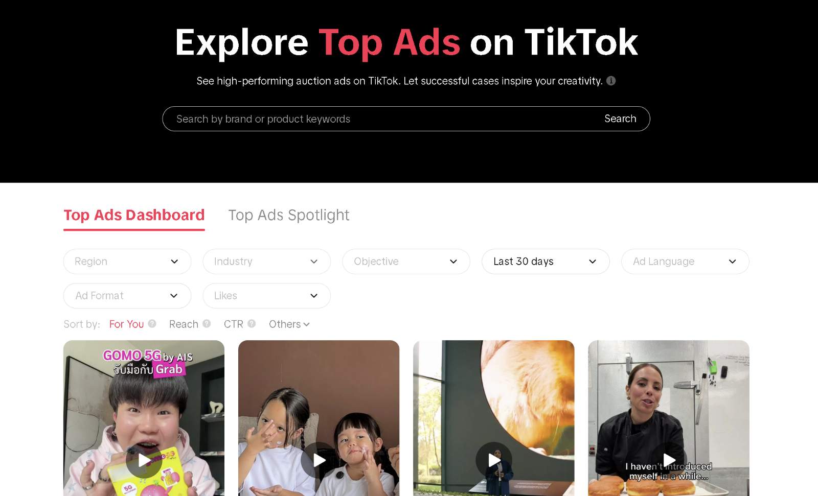 TikTok Top Ads Inspiration